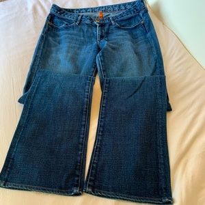 Earnest Sewn Dark Blue Wide Leg Jeans